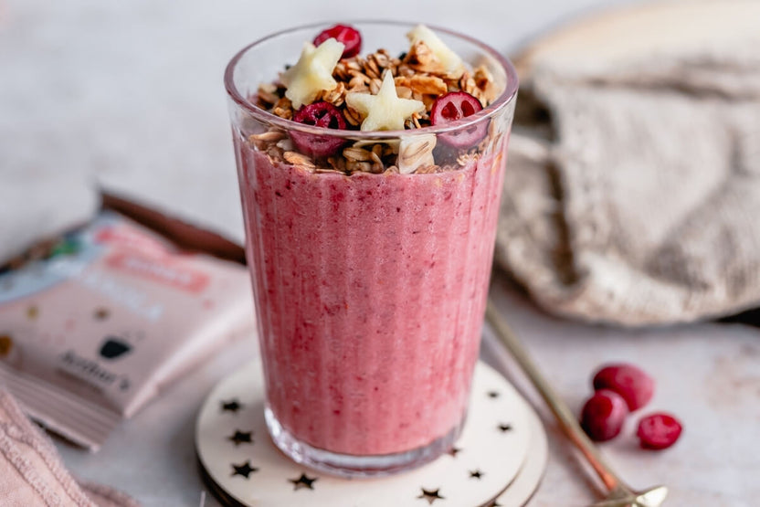 Smoothie bowl met cranberry en appel (fris ontbijt recept)
