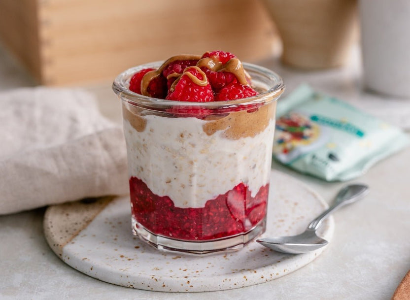 Overnight Vanille havermout met Framboos - Arthur’s Breakfast Box