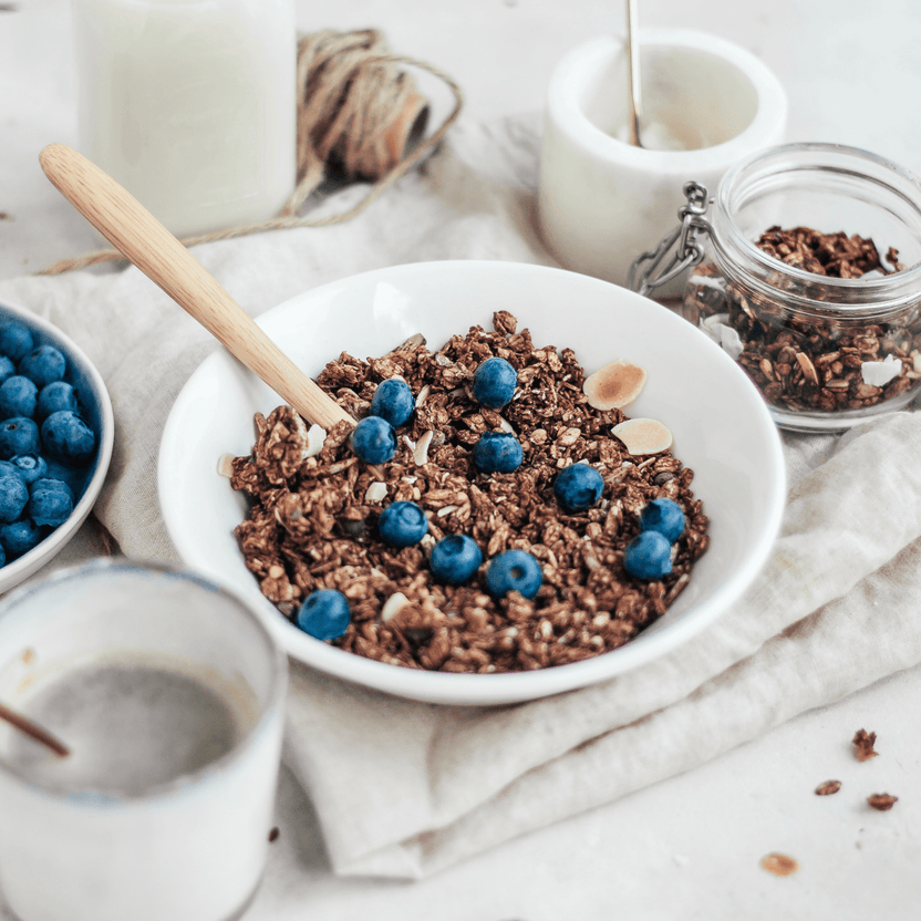 Chocolade granola met bessen