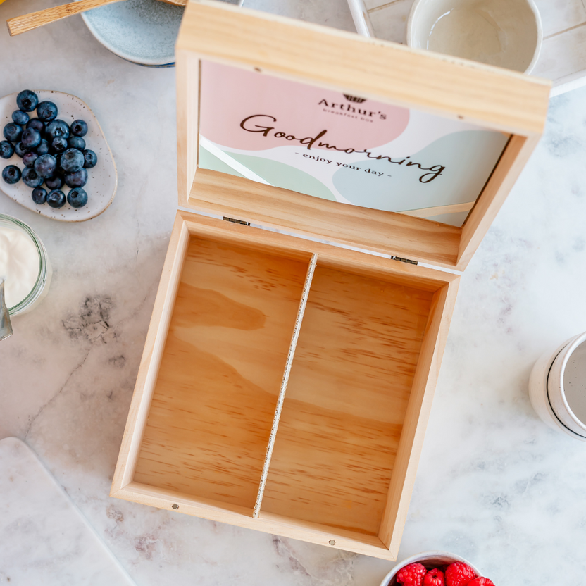Cadeau doos hout ontbijt