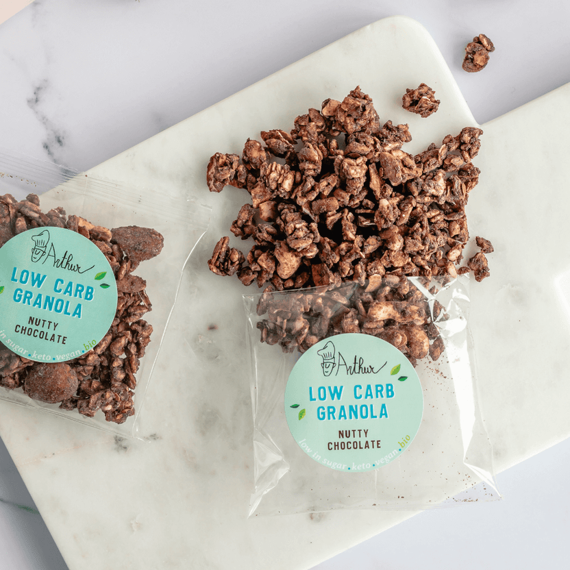 Low carb granola met chocolade