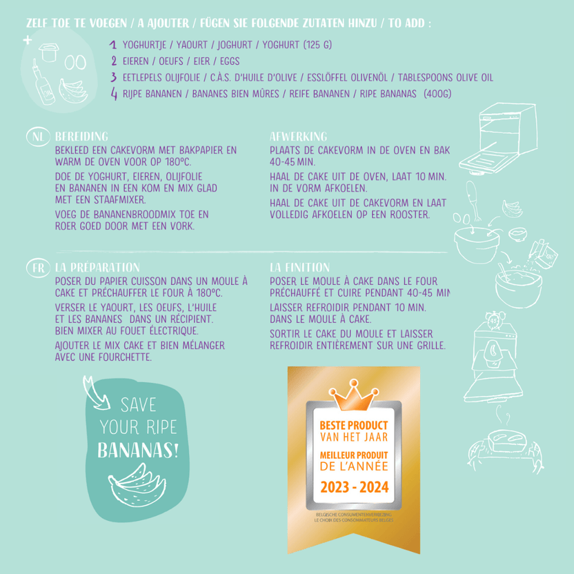 Bananenbrood met chocolade - Arthur’s Breakfast Box