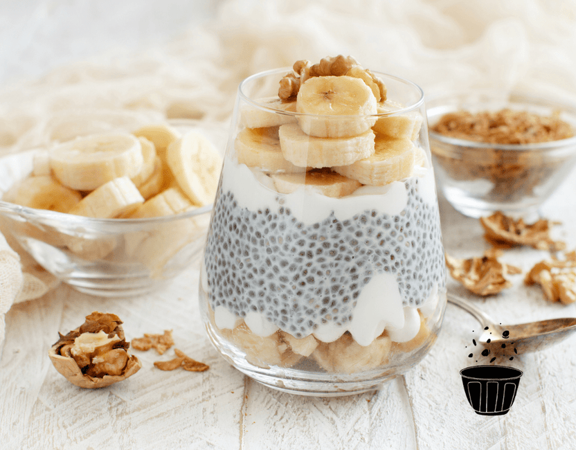 Chia pudding met banaan & nuts - Arthur’s Breakfast Box