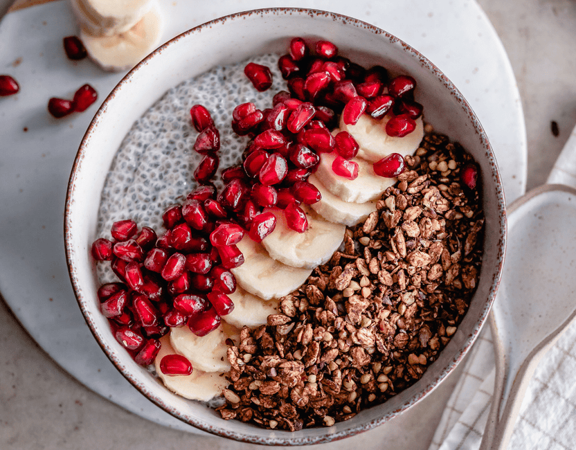 Chia Pudding met Chocolade Granola - Arthur’s Breakfast Box