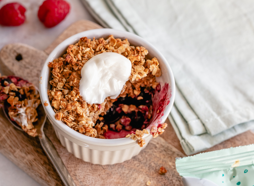 Crumble met rood fruit