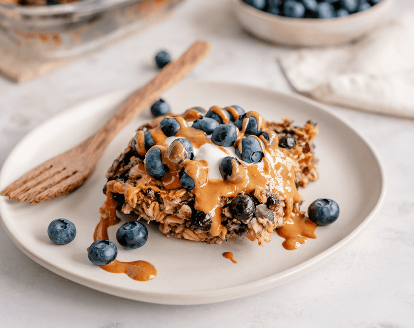 Gebakken havermout met blauwe bessen - Arthur’s Breakfast Box