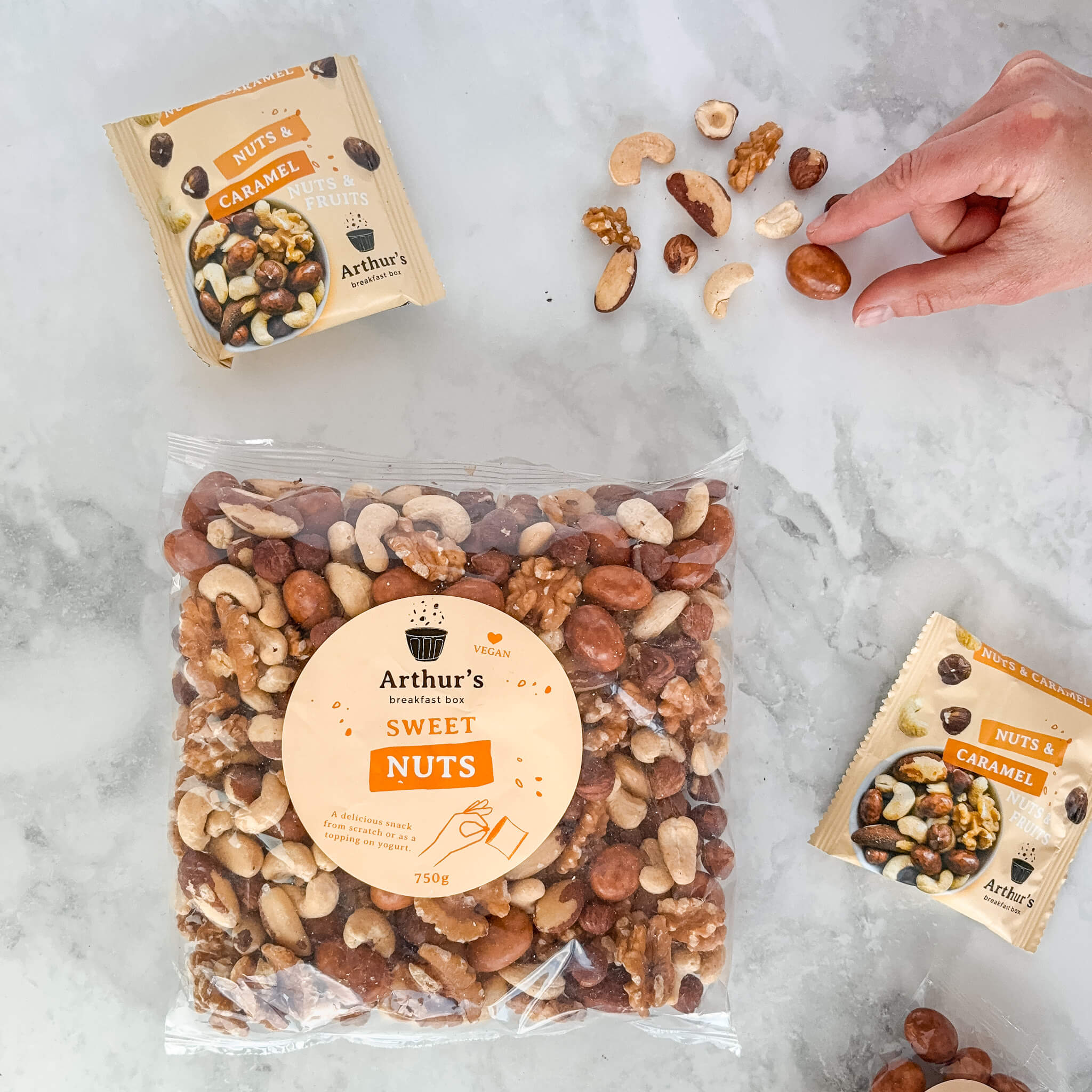 Nuts and caramels